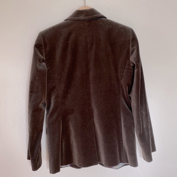 J. Crew✨Vintage Gray Velvet Single Button Long Blazer - Picture 4 of 11